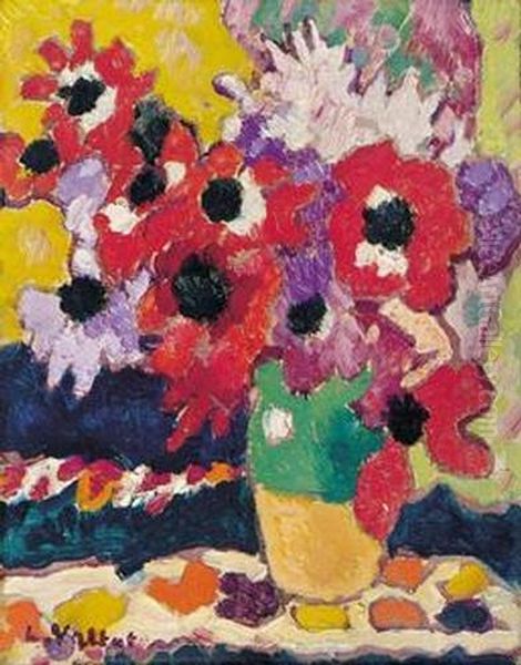 Bouquet D'anemones. Oil Painting by Louis Valtat