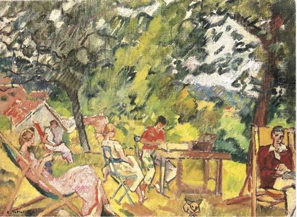 Apres-midi Dans Le Jardin De Choisel Oil Painting by Louis Valtat