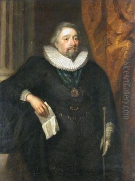 Portrait Of A Man With Collar Oil Painting by Sir Anthony Van Dyck