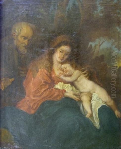 Rest On The Flight Into Egypt Oil Painting by Sir Anthony Van Dyck