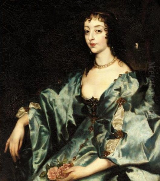 Portrait Of A Henrietta Maria Oil Painting by Sir Anthony Van Dyck