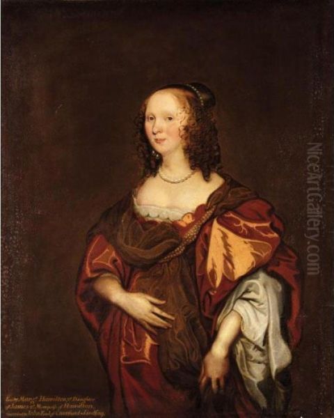 Portrait Of Lady Margaret Hamilton, 2nd Daughter Of James, 2nd Marquis Of Hamilton Oil Painting by Sir Anthony Van Dyck