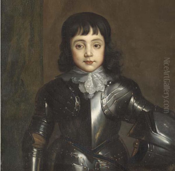 Portrait Of Charles Ii As Prince Of Wales, Bust-length, Inarmour Oil Painting by Sir Anthony Van Dyck