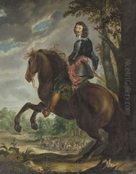 Equestrian Portrait Of Albert De Ligne, Duke Of Arenberg And Prince Of Barbancon Oil Painting by Sir Anthony Van Dyck