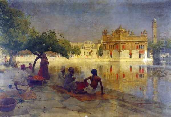 The Golden Temple Amritsar Oil Painting by Edwin Lord Weeks