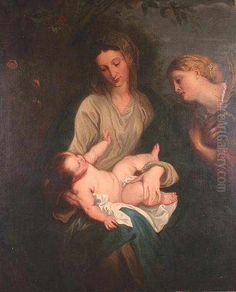 The Virgin And Child With Saint Catherine Oil Painting by Sir Anthony Van Dyck