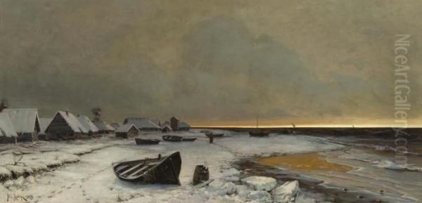 Winter Landscape. Oil Painting by Iulii Iul'evich (Julius) Klever