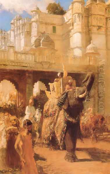 A Royal Procession Oil Painting by Edwin Lord Weeks