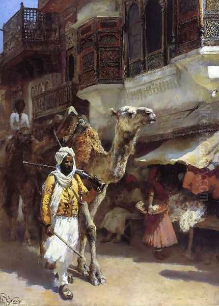 Man Leading A Camel Oil Painting by Edwin Lord Weeks