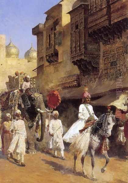 Indian Prince And Parade Cermony Oil Painting by Edwin Lord Weeks