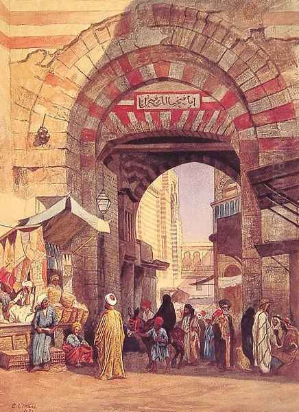 The Moorish Bazaar Oil Painting by Edwin Lord Weeks