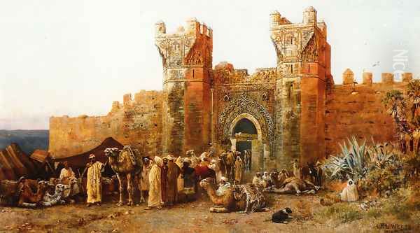 Gate Of Shehal Morocco Oil Painting by Edwin Lord Weeks