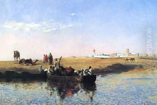 Scene At Sale Morocco Oil Painting by Edwin Lord Weeks