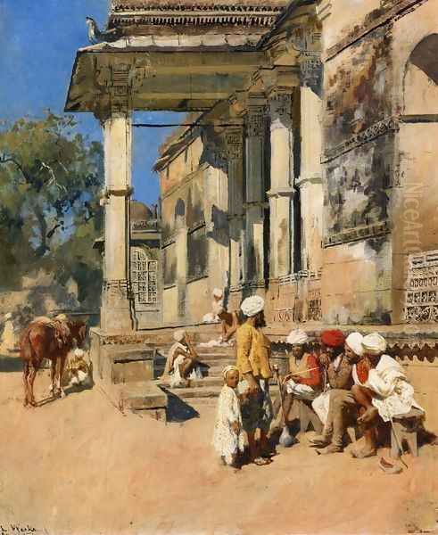 Portico of a Mosque, Ahmedabad Oil Painting by Edwin Lord Weeks