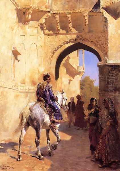 Street Scene in India Oil Painting by Edwin Lord Weeks