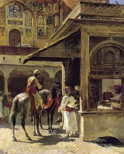 Hindu Merchants Oil Painting by Edwin Lord Weeks