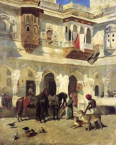 Rajah Starting On A Hunt Oil Painting by Edwin Lord Weeks