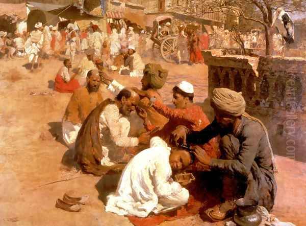 Indian Barbers Saharanpore Oil Painting by Edwin Lord Weeks