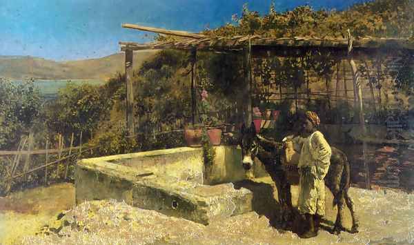 By The Well Oil Painting by Edwin Lord Weeks