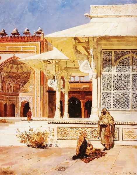 White Marble Tomb At Suittitor Skiri Oil Painting by Edwin Lord Weeks