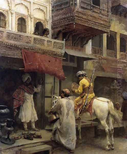 Street Scene in India I Oil Painting by Edwin Lord Weeks