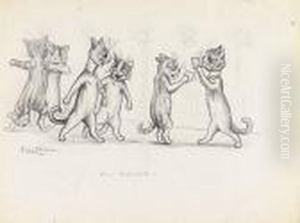 Our Dance Oil Painting by Louis William Wain