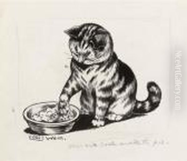 How Our Cook Made The Pie Oil Painting by Louis William Wain