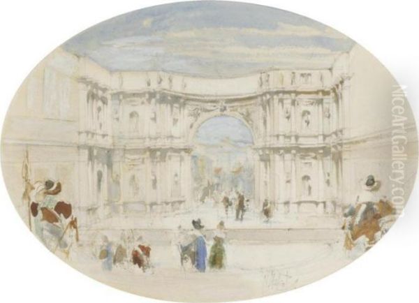 A Theatre Project By Inigo Jones Oil Painting by William Walcot