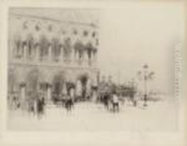 The Doge's Palace From The Piazzetta Oil Painting by William Walcot