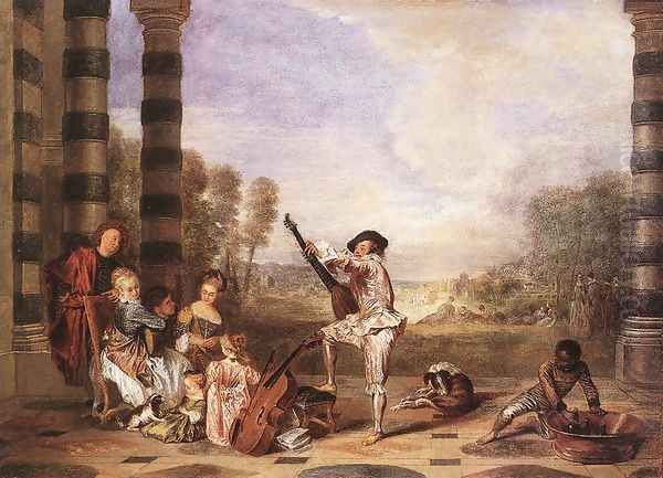 Les Charmes de la Vie (The Music Party) c. 1718 Oil Painting by Jean-Antoine Watteau