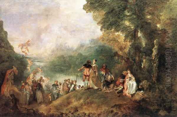 The Embarkation for Cythera 1717 Oil Painting by Jean-Antoine Watteau