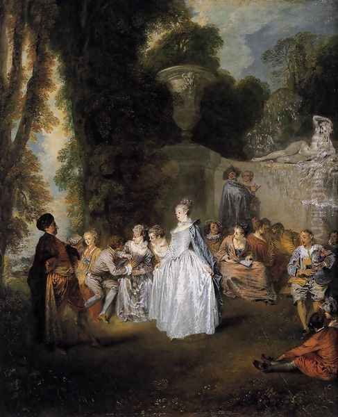 Fetes Venitiennes 1718-19 Oil Painting by Jean-Antoine Watteau