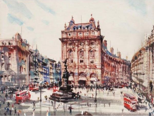 Piccadilly Circus Oil Painting by William Walcot