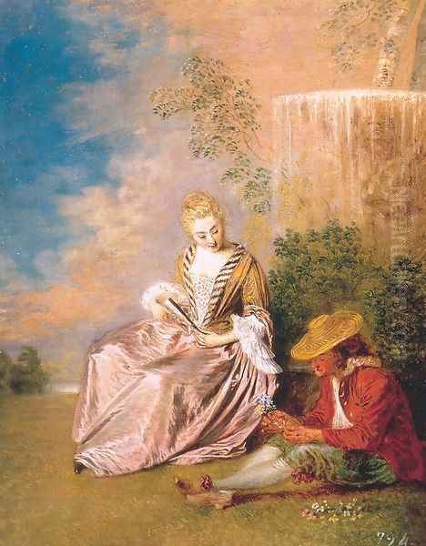 The Anxious Lover 1719 Oil Painting by Jean-Antoine Watteau