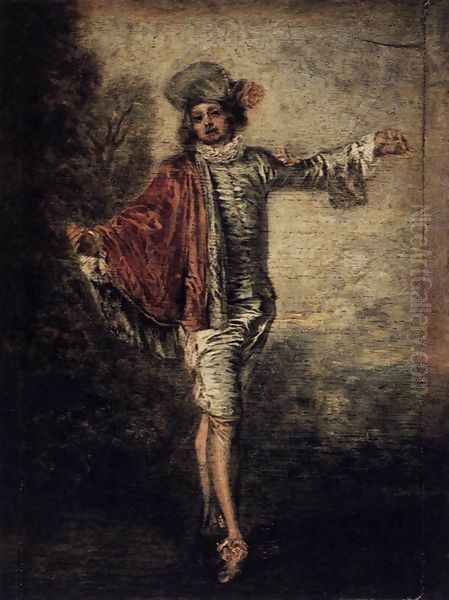 L'Indifférent c. 1717 Oil Painting by Jean-Antoine Watteau