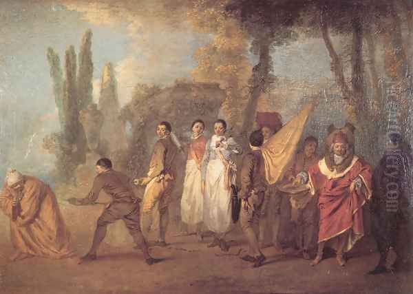 Qu'ay-je fait, assassins maudits (Whatever I build, assassins destroy) Oil Painting by Jean-Antoine Watteau