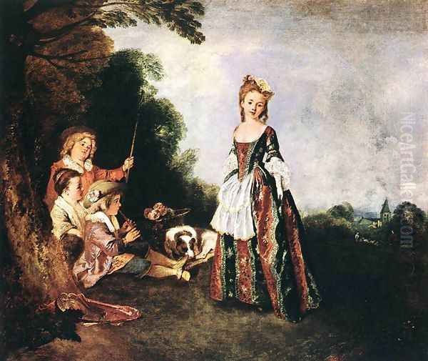 The Dance 1716-18 Oil Painting by Jean-Antoine Watteau