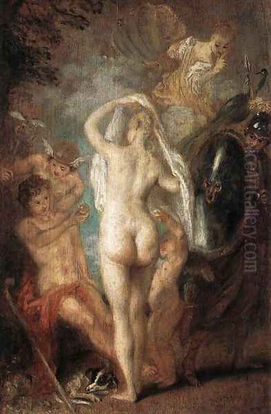 The Judgement of Paris Oil Painting by Jean-Antoine Watteau