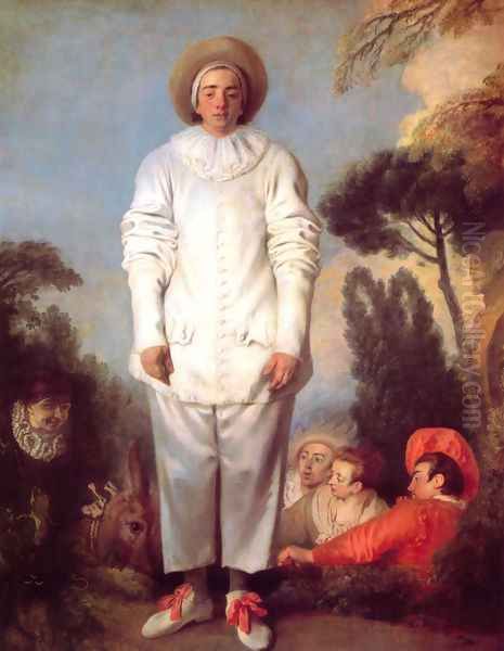 Pierrot (or Gilles) Oil Painting by Jean-Antoine Watteau