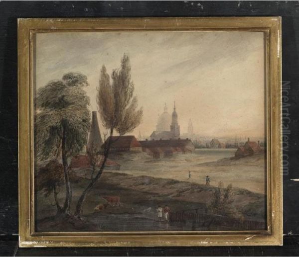 A View Of London From Hampstead Heath Oil Painting by Richard Westall