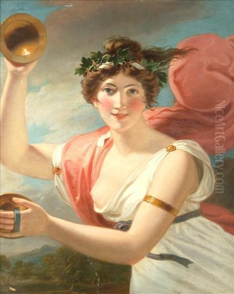 Portait Of A Bacchante, Possibly Lady Hamilton Oil Painting by Richard Westall