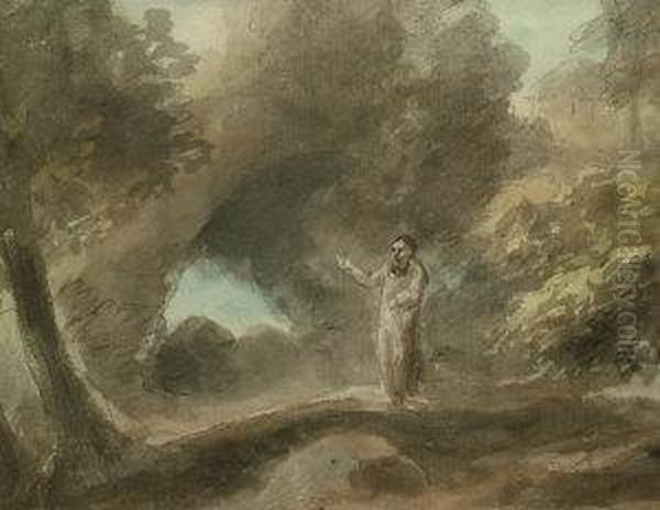 Figure In Wooded Landscape Oil Painting by Richard Westall