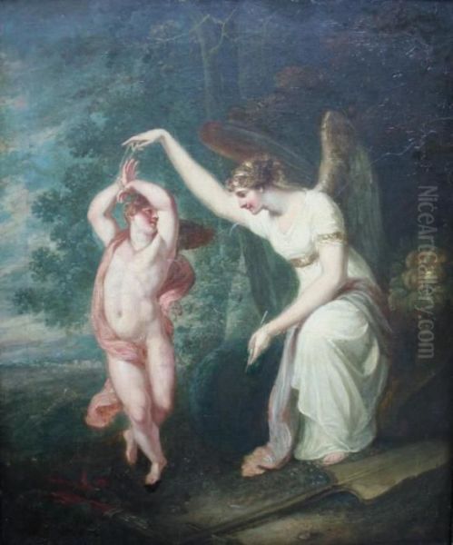 Westall, Ra Cupid And Psyche Oil Painting by Richard Westall