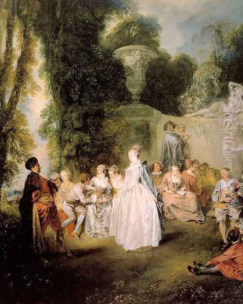 Venetian Pleasure 1718 Oil Painting by Jean-Antoine Watteau