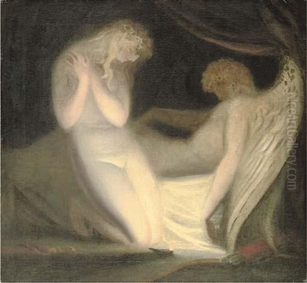 Cupid And Psyche Oil Painting by Richard Westall