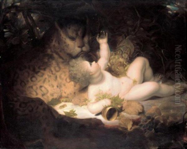 The Infant Bacchus Oil Painting by Richard Westall