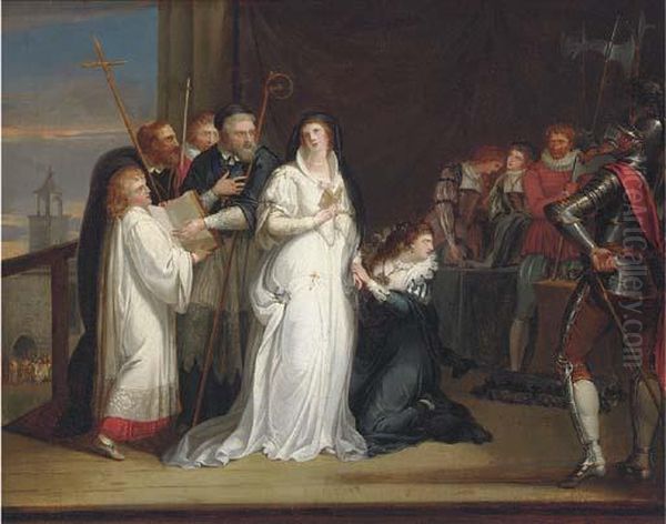 Mary, Queen Of Scots, Taking Her Leave Of Sir Arthur Melville, Onher Way To Execution Oil Painting by Richard Westall