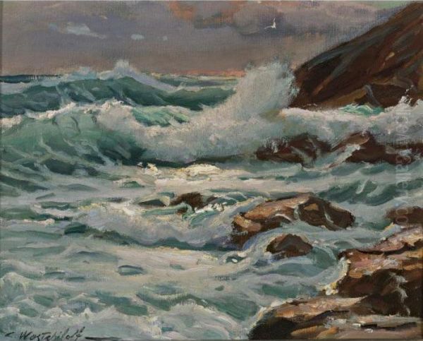 Crashing Waves Oil Painting by Constantin Alexandr. Westchiloff