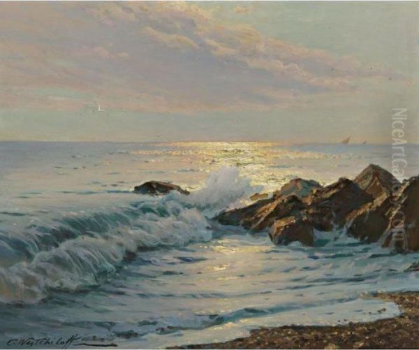 At The Shore Oil Painting by Constantin Alexandr. Westchiloff