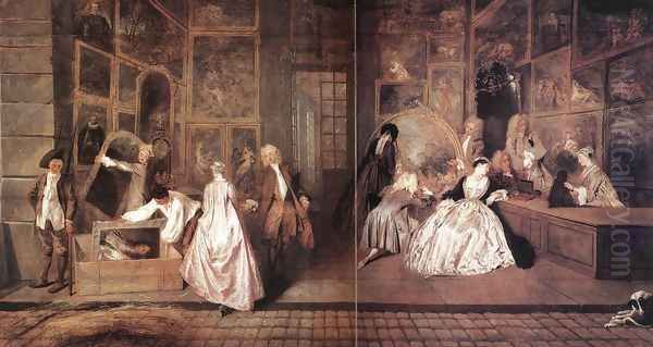 L'Enseigne de Gersaint (The Shopsign) Oil Painting by Jean-Antoine Watteau